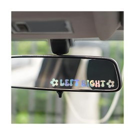 Sandfren 3PCS Left Right Car Rearview Mirror Sticker, Auto Rear View Window Makeup Decals, Beautiful Vehicle Interior Decoration Accessories, Universal for SUV Sedan Truck (Colorful Laser)