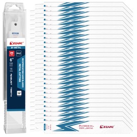 EZARC 25 Pcs Cobalt Bi-Metal Saw Blades for Thin Metal 6" Reciprocating Saw Blades 18TPI R622PT