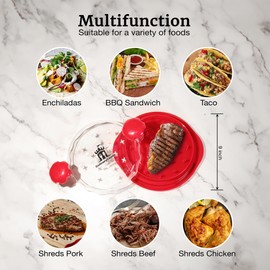 CulinaryCastle Chicken Shredder, 9.8" Visible Chicken Breast Shredder Tool Twist, Large Meat Shredder Machine - Ergonomic Handle, Dishwasher Safe, Anti-Slip, Cleaning Brush, Heat Resistant, BPA Free