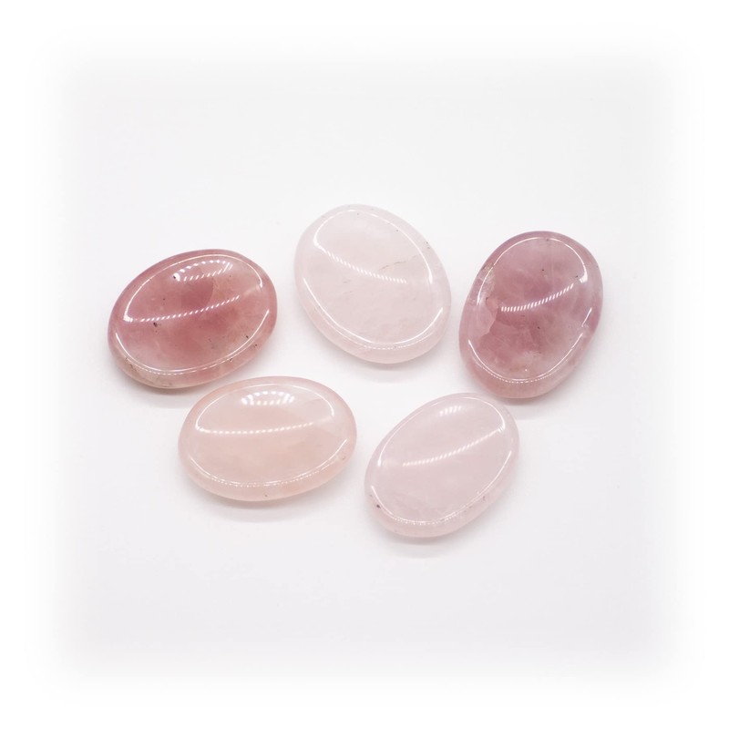 Rose Quartz Stress Relief Love Thumb Worry Stone Healing Crystals