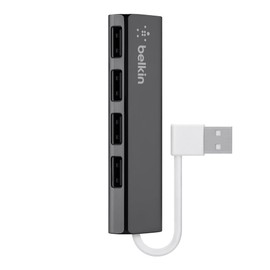 Belkin F4U042BT Ultra-Slim Travel Hub - 4-Port Ultra Slim ,Black