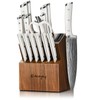 Emojoy Knife Set, 18 Piece Kitchen Knife Set with Block