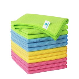 Microfibre Cleaning Cloths |12 Pack, Size: 32 x 32 cm, Multi-Coloured | Soft, Reusable & Lint-Free for Kitchen, Car, Glass, and Home Cleaning |