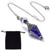 SUNNYCLUE Lapis Lazuli Healing Crystal Radiesthesia Pendant Necklace with Lobster