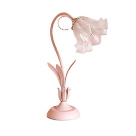 WANLECY Flower Lamp, Modern Lily Flower Blown Glass Table Lamp Bedside Night Light 4 Color Modes Dimmable Fairy Lamp for Bedroom Living Room, E27 Lamp Holder (Pink)