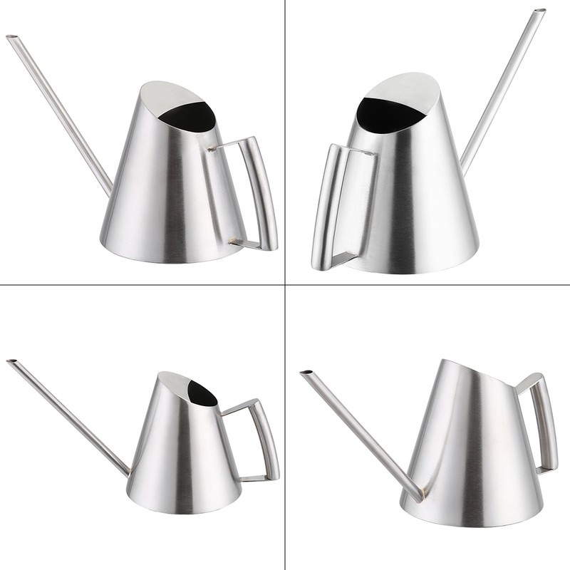 900ml Stainless Steel Watering Can Brushed Garden Planting Indoor Outdoor