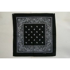 RFCO 22"x22" Paisley Black Bandana Bandanna