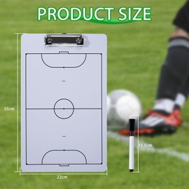 Miershanwell Football Tactics Board Magnetic, Portable Football Coaching Board Futsal Dry Erase Whiteboard Soccer Coach Marker Board Clipboard Folder Sport Equipment with Chess Piece Pen Eraser