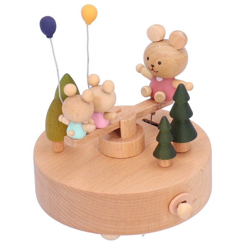 Wooden Seesaw Music Box Handicraft Home Decoration Desktop Ornament Valentine's