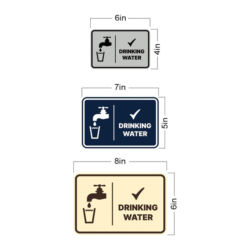 Signs ByLITA Classic Framed Drinking Water Sign (Brushed Silver) -