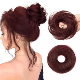 ISHEENY Messy Hair Scrunchies Hair Bun Extensions Curly Wavy Hairpieces For Women Updo Ponytail Chignons Accessories 99J