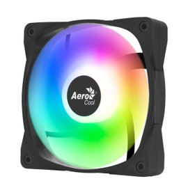 AeroCool Frame X 120mm Performance ARGB Fan for PC Case, PWM 500-1800 RPM, Hydraulic Bearing, Four Shock-Absorbing Pads, Liquid and Air Cooler, Black