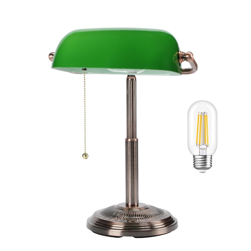 LINNMON Bankers Desk Lamp, Green Retro Lamp, Vintage Lamp with