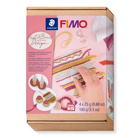 STAEDTLER 8025 HTC6 FIMO Oven-Hardening Polymer Modelling Clay - How-to-Create-Set, Knit & Braid Design (Pack of 9 Pieces)