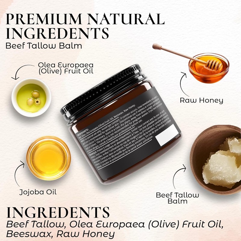 MODII NATURAL Beef Tallow Balm For Skin - Grass-Fed Tallow