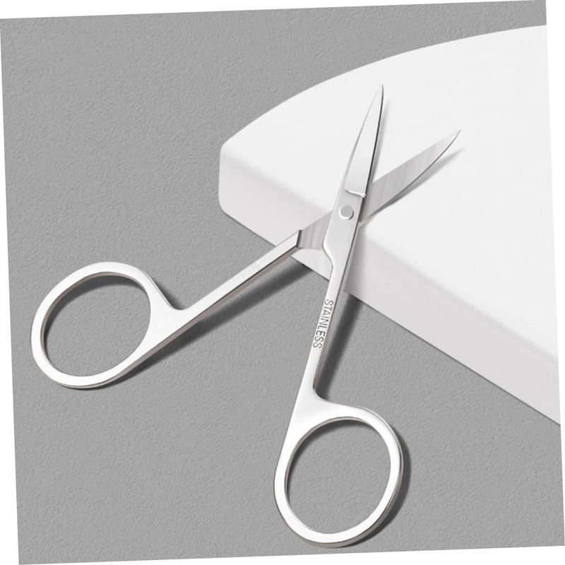 FOMIYES 2 Sets Professional Eyebrow Trimmer Scissors Stainless Steel Brow