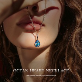 Otuo Preserved Roses Gift Jewerlry Box, Real Eternal Rose Flower with Necklace, Gifts for Girlfriend, Mom, Women, Wife, Birthday and Valentine's Day (Red-2)