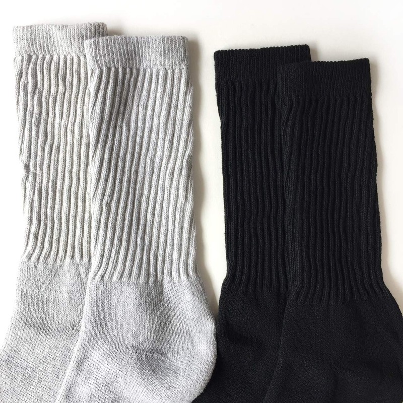 RAILROAD SOCK Crew Socks 6 Pairs (Grey/Black)