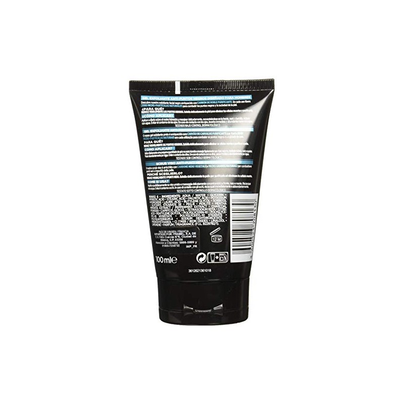 Men Expert Gel Exfoliante Anti-Puntos Negros Pure Charcoal con Carbón