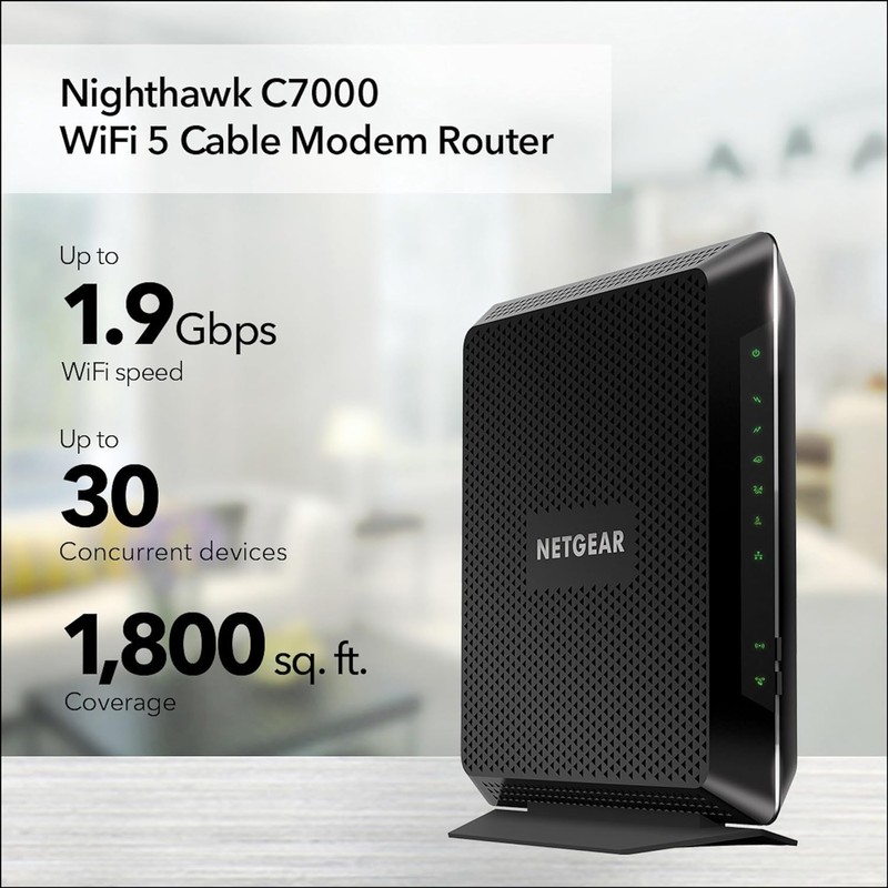 NETGEAR Nighthawk AC1900 (24x8) DOCSIS 3.0 WiFi Cable Modem Router