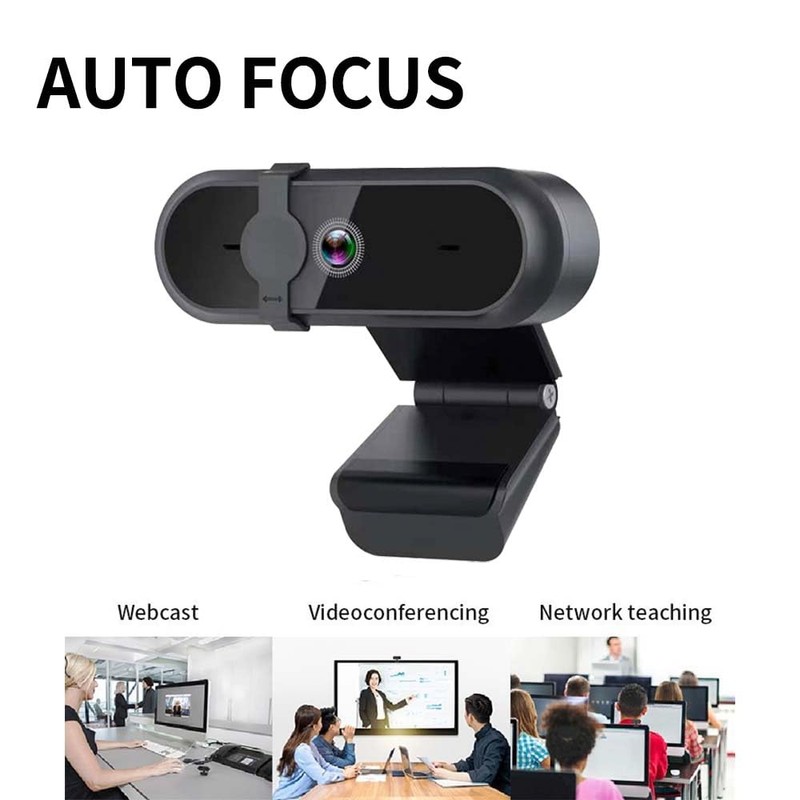 Jinpei Autofocus 4K QHD Webcam with Privacy Cover, Microphone, Web