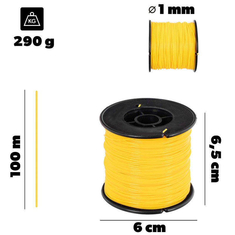 KADAX Maurerschnur 100m x 1mm, Reißfeste Bauschnur aus Polyamid, Pflasterschnur,