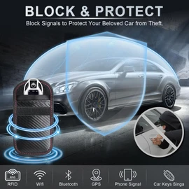 LivTee Faraday Key Fob Protector, RFID Blocking Faraday Bag for Car Keys (3.15'' × 5.12''), Anti-Theft Signal Blocking Pouch for Key Fob Security (2 Pack)