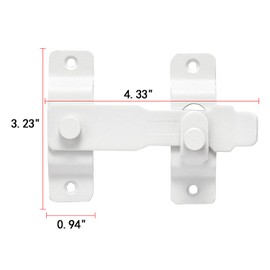 INIRET 2 Packs Barn Door Latches，4.33”x 3.23” Matte White Stainless Steel barn gate flip Door Latch Bi-fold Door Lock,Sliding Door Antique Lock Gate Latches Wine Cabinet Closet Door Latches