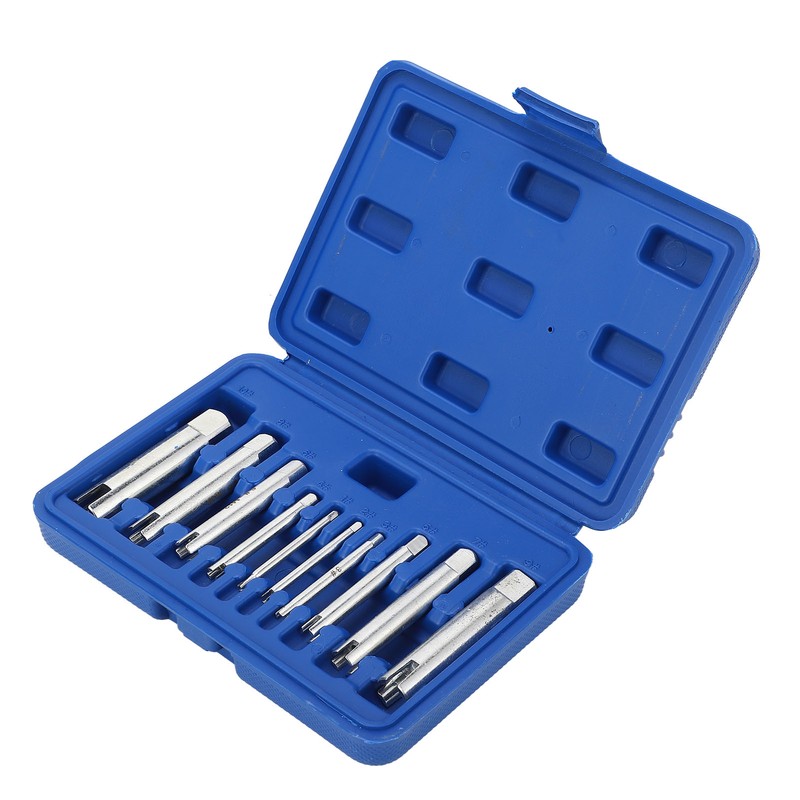 10Pcs Screw Tap Extractor Set Quenched Alloy Steel Broken Screw