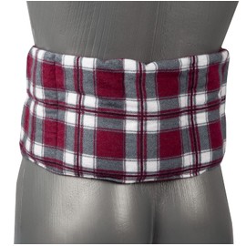 Cherry Stone Cushion 7 Chamber with Ribbon, 65 x 15 cm - Heat Cushion Back, Grain Cushion - 65 x 15, Cherry Stone Cushion, Flannel Checked Red