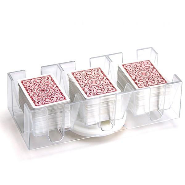 Brybelly Rotating Card Deck Tray | Standard Sized Playing Cards | Rotates in Any Direction | Clear | 9 Deck Tray