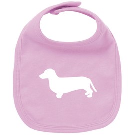 Huuraa Baby Bib Dachshund Silhouette Unisex Bib with Motif for Dog Lovers Gift Idea for Newborns and Toddlers, Baby pink