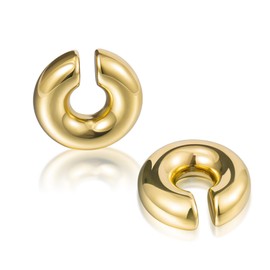 YeGieonr Ear Cuff Earrings for Women, Chunky Ear Cuff Gold Earrings, Non-Penetrating, Hypoallergenic, Girls Clip Earrings, Jewellery, Gift, Stainless Steel, No Gemstone