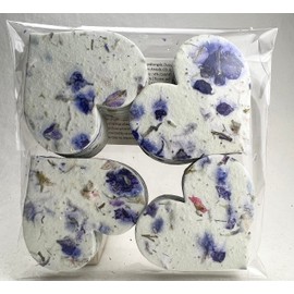 Of The Earth Handmade Paper - Wildflower Seed Paper Large Hearts - Recycled Flower Petals - Bulk Set of 100 (45s Purple Recycled)