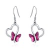 Twoowl Butterfly Earrings 925 Sterling Silver Heart Butterfly Dangle Drop