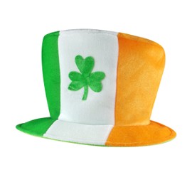 Henbrandt Adult Tricolour Irish St Patricks Day Hat Ireland Shamrock Novelty Top Hat One Size Fancy Dress Costume Accessory