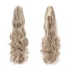 TESS Ponytail Clip Extensions, 60 cm Wavy Ponytail Hairpiece, Ash