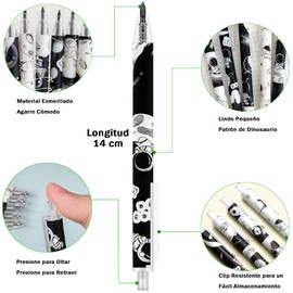 MYAIOL Lapiz Infinito, 6 Lapices Infinitos Kawaii con 12 Puntillas Intercambiables y Bolsa Organizadora, para Diseño, Dibujar y Escribir, Estilo Astronauta Lindo, Ideal Regalos para Niños y Niñas