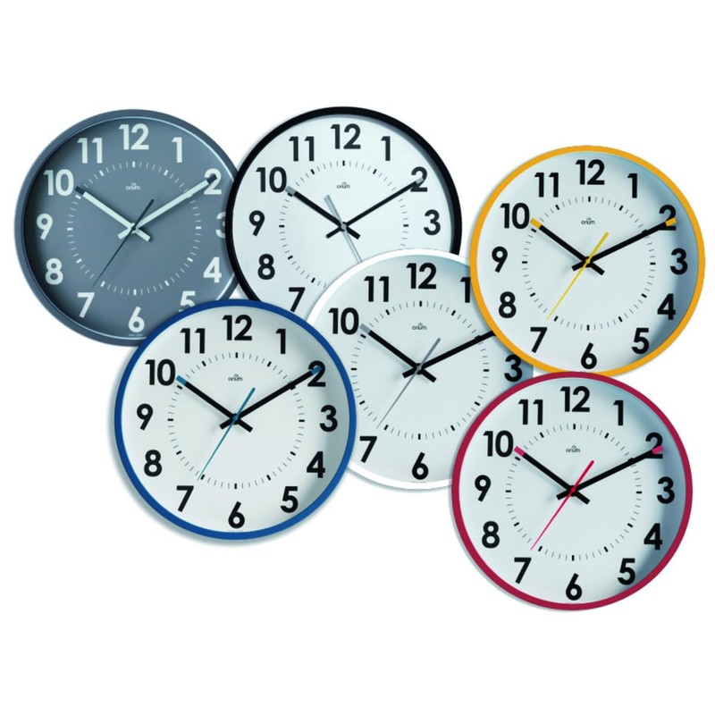 Orium Silent Clock 30 cm, Glass Plastic, Black