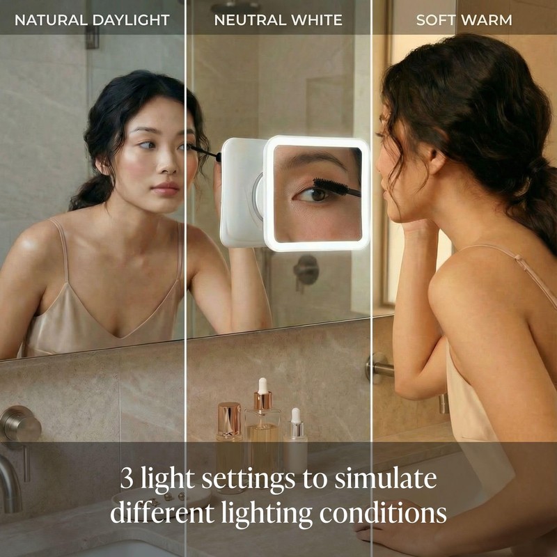Fancii 20x Magnifying Makeup Mirror with LED Lights, Rechargeable, High