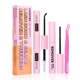 GVEFETIEE Lash Bond and Seal Kit with Lash Remover Tweezers Eyelash Glue For Eyelash Bond Cluster Lashes Glue Lash Bond and Seal Waterproof 72H Strong Hold Individual Lashes Glue by GVEFETIEE