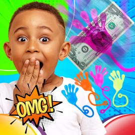 JA-RU Giant Snap Hand-Jumbo Sticky Hands Toy (1 Pack Assorted) Large Stretchy Sticky Hands Toy for Kids. Party Favors, Classroom Prizes, Birthday Gifts Easter Day Goodie Bags Stuffers Bulk.414-1A