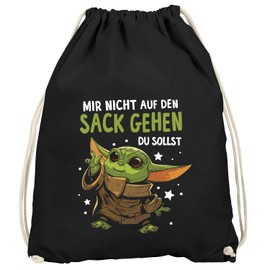 MoonWorks® Gym Bag Printed with Saying Funny Das Mimimi stark in dir ist Baby Yoda Gym Bag