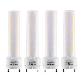 Lidesheng GU24 LED Light Bulb 6000K Cool White High Brightness 1600lm for Bathroom Ceiling Fan 18W 23W T2 Spiral CFL Lamp Replacement, 100-277V 12W 4pcs(Not dimmable, Cool White)