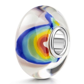 Colourful Murano Glass Beads Materia/Multicolour - 'Rainbow' Murano Glas Beads Silver 925# Item 1425