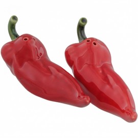 The Bridge Collection Red Chili Pepper Salt And Pepper Shakers Set