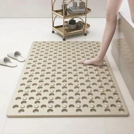 Non-Slip Bathtub Mat 31.5"x17.7" - 200+ Suction Cups, Quick-Dry PVC Shower Mat with Drain Holes - Slip Resistant for Bathroom, Machine Washable Grip Mat