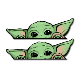 VALIANT COLLECTIONS – Peeking Yoda Stickers–Vinyl Decal for Car and Van – Indoor and Outdoor use for Long Lasting–Waterproof Stickers for Waterbottle and Laptop – Removable Sticker for Mirror– VC 425