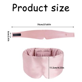 SSKHE Silk Sleep Mask for Women Men, Satin Blackout Eye Night Mask Headband with Kids for Home Sleep Travel Shift Work Nap Yoga Snooze Soundproof Cooling for Airplane Essentials (Pink, One Size)