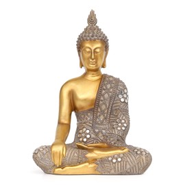 Buddha Statue for Home Decor Gold 10.4”-Buddha Statues for Zen Decor - Spiritual Décor-Buddha Decor for Living Room-Buda – Budda – Indoor Buddha Gift for Relaxation, Meditation or Shrine